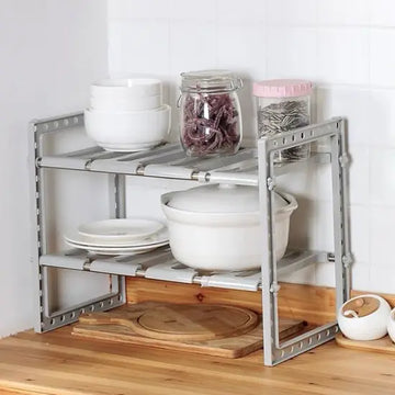 Kitchen Rack | Adjustable | 2 Tier  | compatible for under sink  "UAE ONLY"